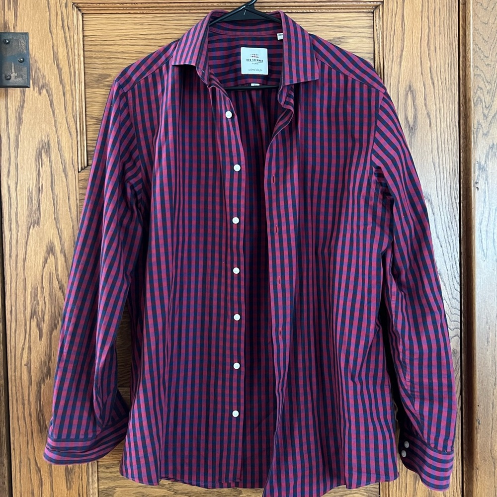 Red and blue checkered Ben Sherman button down